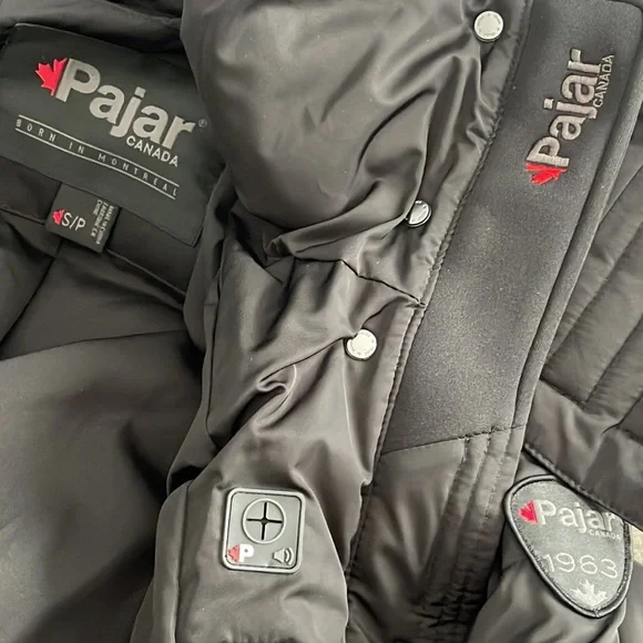 PAJAR AINSLIE Long Belted Puffer Down Coat Parka Jacket, Black, size S/P - Picture 11 of 12